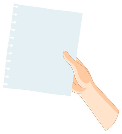 Illustration of a hand holding blank paperのイラスト素材