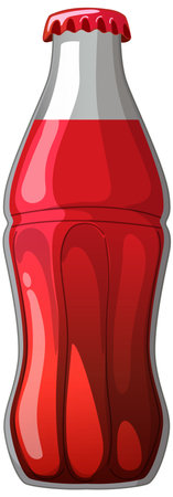 Vector art of a red soda bottleのイラスト素材
