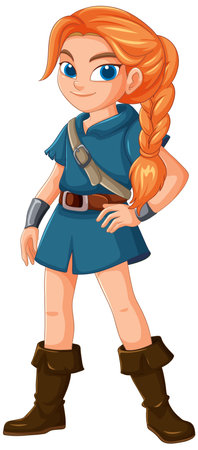 A young archer with a confident stanceのイラスト素材