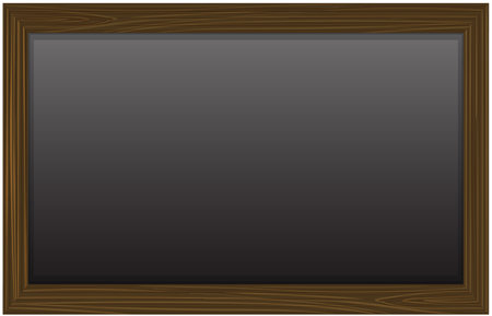 A classic wooden frame surrounding a blackboardのイラスト素材