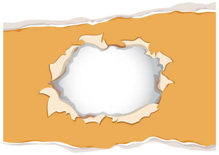 Illustration of a torn paper revealing a blank spaceのイラスト素材