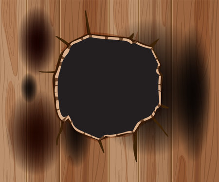 Wooden texture with a dark central holeのイラスト素材