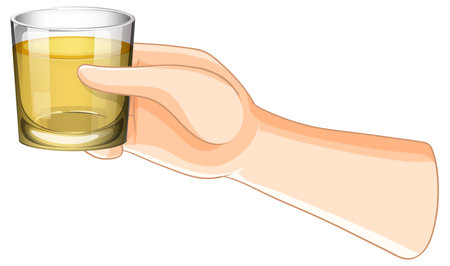 Illustration of a hand holding a drinkのイラスト素材