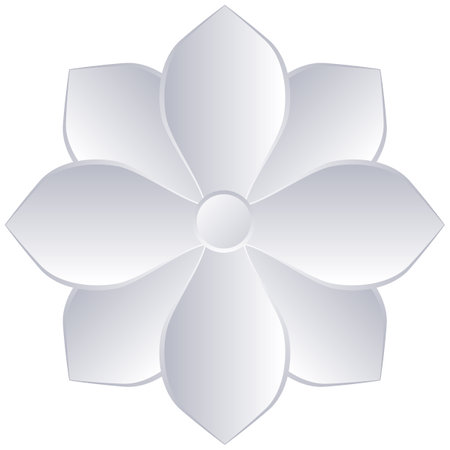A symmetrical silver flower with six petalsのイラスト素材