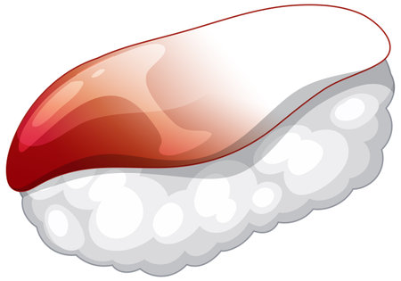 Vector art of sushi nigiri with fish toppingのイラスト素材