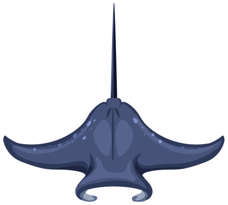 Illustration of a manta ray from aboveのイラスト素材