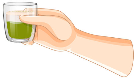 Illustration of a hand holding a beverageのイラスト素材