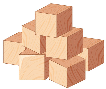 Wooden blocks arranged in a pyramid shapeのイラスト素材
