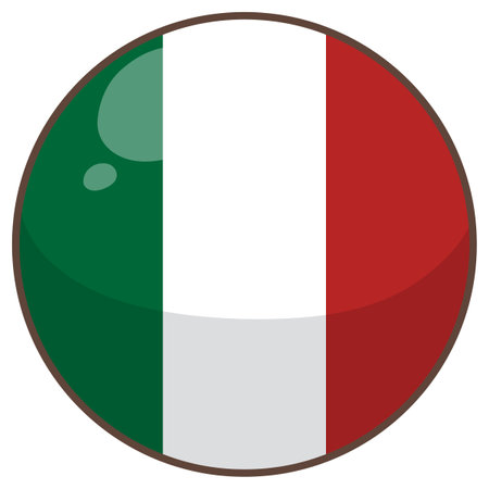 Circular illustration of the Italian national flagのイラスト素材