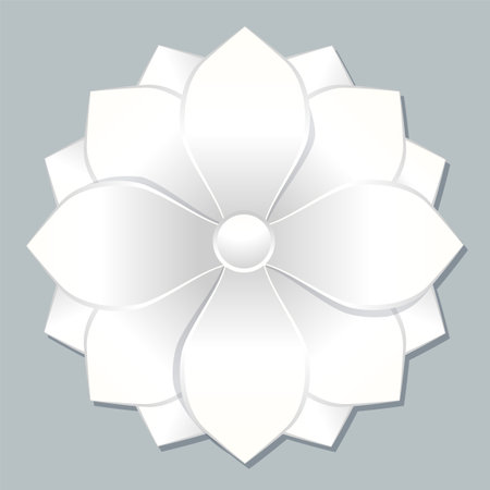 Intricate white flower with layered petalsのイラスト素材
