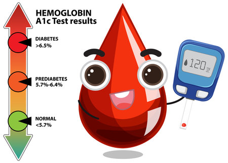 Illustration of blood drop and glucose meterのイラスト素材