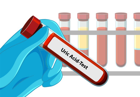 Illustration of a blood test for uric acidのイラスト素材