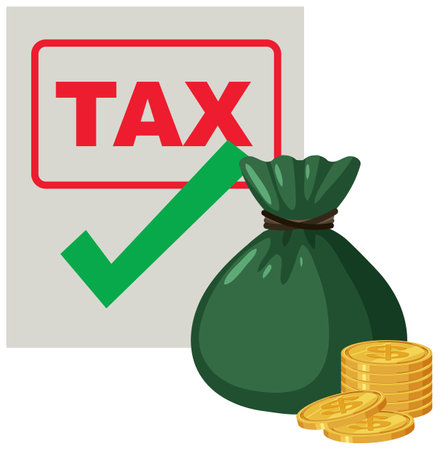 Illustration of tax concept with money symbolsのイラスト素材