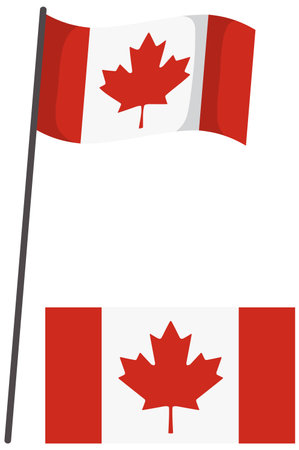 Red maple leaf on a white backgroundのイラスト素材