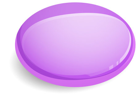 A shiny, purple circular button with reflectionsのイラスト素材