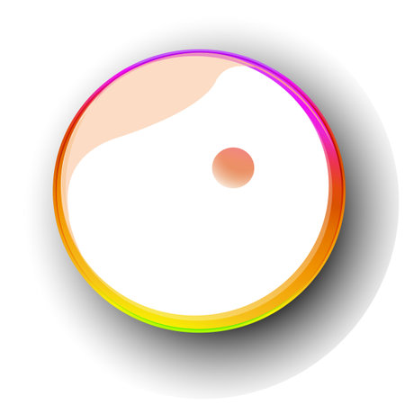 A vibrant, glossy button with gradient colorsのイラスト素材