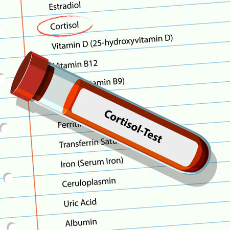 Vector image of cortisol test and medical listのイラスト素材
