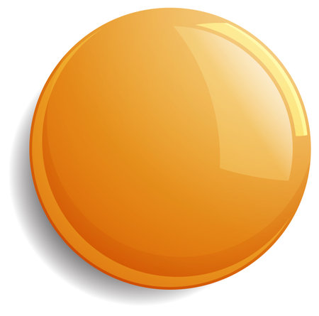 Bright orange sphere with a reflective surfaceのイラスト素材