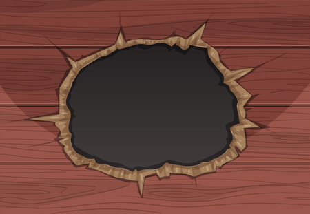 Illustration of a wooden frame with dark centerのイラスト素材
