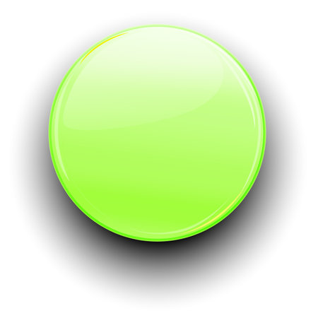 Bright green circular button with a glossy finishのイラスト素材
