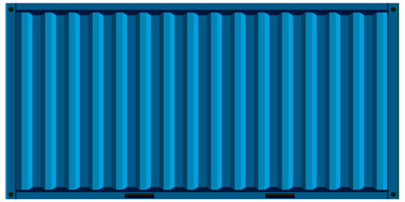 A blue shipping container for transport and tradeのイラスト素材