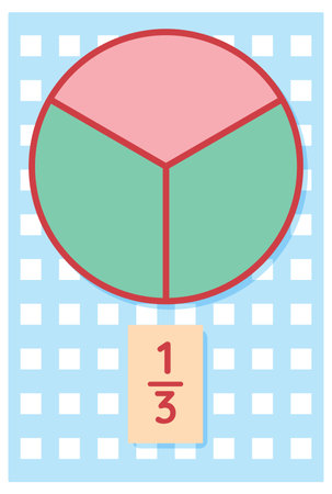 Visual representation of fractions with colorful segmentsのイラスト素材