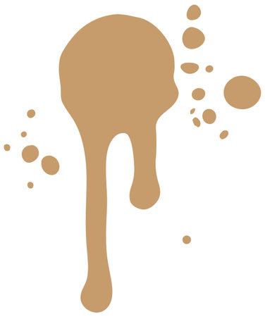 A simple vector illustration of a coffee spill, featuring clean lines and earthy tones, perfect for modern design projectsのイラスト素材