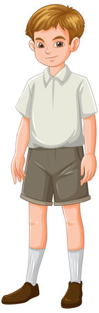 Illustration of a boy wearing a school uniformのイラスト素材