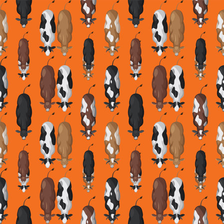 Seamless pattern of dogs in various colorsのイラスト素材