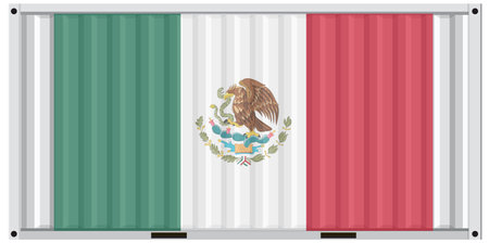 Illustration of Mexican flag on a containerのイラスト素材