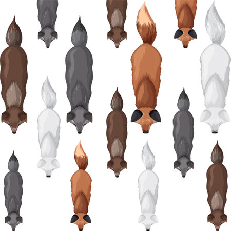 Illustration of foxes in various colors and patternsのイラスト素材