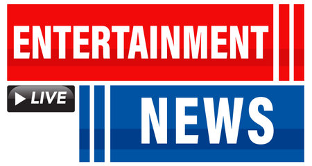 Vibrant vector illustration featuring bold text for entertainment news. Ideal for media, broadcasts, and online platformsのイラスト素材