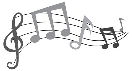 Illustration of musical notes on a staffのイラスト素材