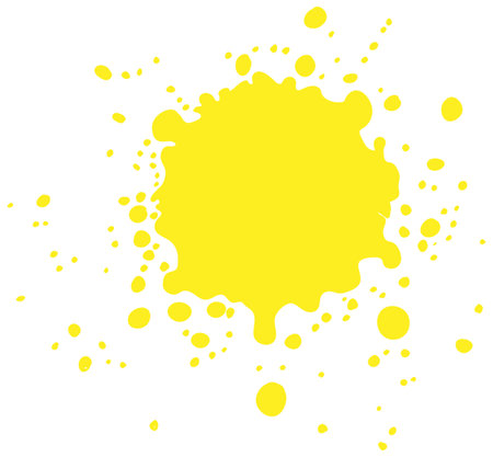 Dynamic vector illustration of a bright yellow paint splash, featuring bold colors and fluid composition for creative projectsのイラスト素材