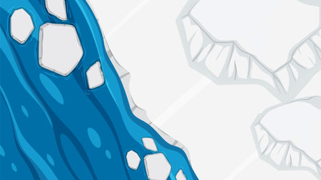 Illustration of ice and water from aboveのイラスト素材