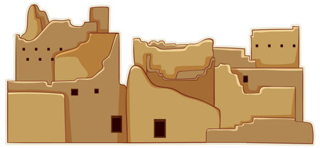 Vector art of Diriyah's ancient architectureのイラスト素材