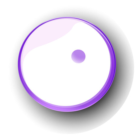 A shiny, circular purple button illustrationのイラスト素材