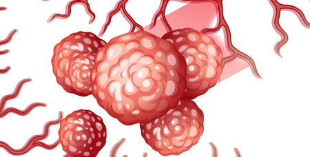 Intricate vector illustration of human cells with a focus on texture and color, highlighting cellular structures and connectionsのイラスト素材