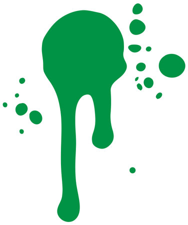 Dynamic green paint splash illustration with bold shapes and clean lines, perfect for creative projects and modern designsのイラスト素材