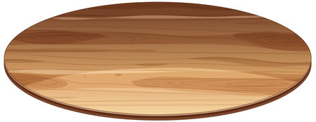 Detailed vector illustration of a round wooden table with natural grain texture and warm brown tonesのイラスト素材