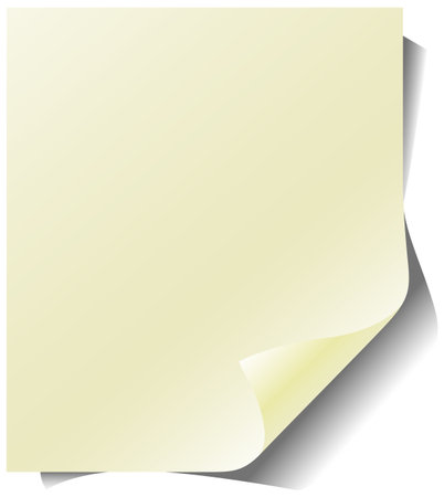 Simple illustration of a paper with a curlのイラスト素材