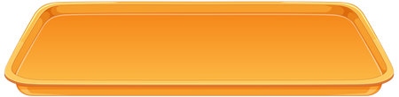 Minimalist vector illustration of an orange fast food tray with clean lines and vibrant color.のイラスト素材