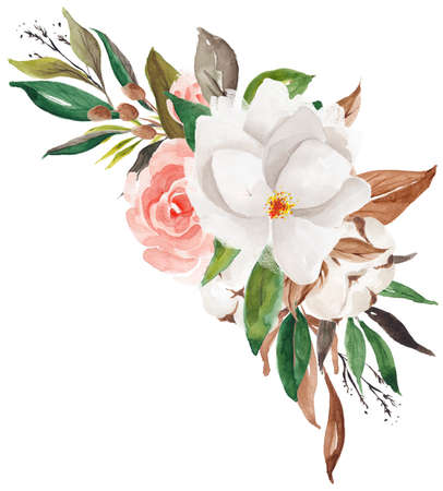 Floral Foliage Wreath, Floral Bouquet, Flower Ribbon, Sprig, Blossomの写真素材