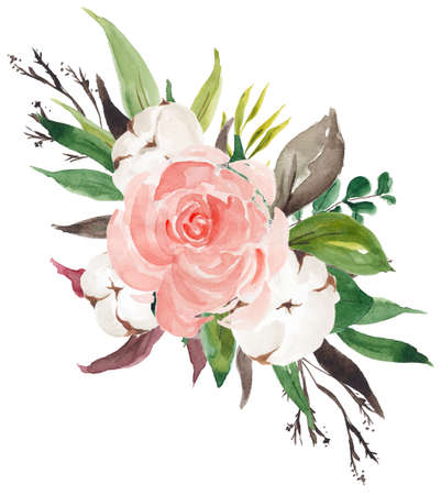 Floral Foliage Wreath, Floral Bouquet, Flower Ribbon, Sprig, Blossomの写真素材