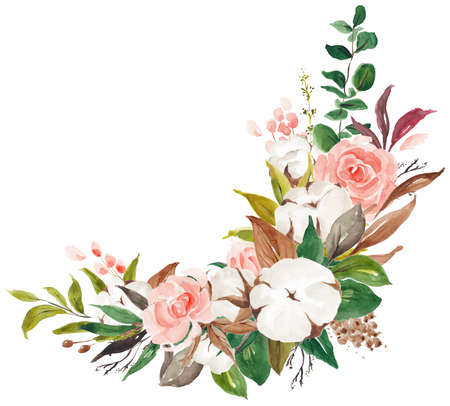 Floral Foliage Wreath, Floral Bouquet, Flower Ribbon, Sprig, Blossomの写真素材