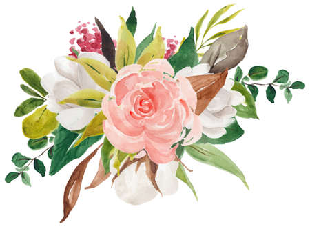 Floral Foliage Wreath, Floral Bouquet, Flower Ribbon, Sprig, Blossomの写真素材