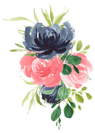 Floral Foliage Wreath, Floral Bouquet, Flower Ribbon, Sprig, Blossom, Rose, Greeneryの写真素材