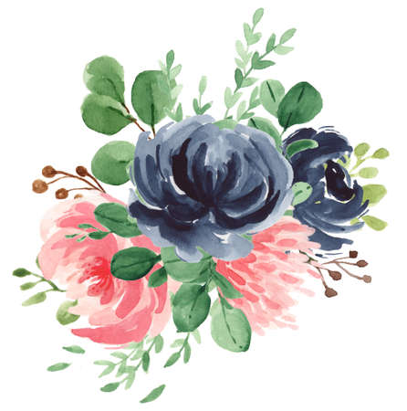 Floral Foliage Wreath, Floral Bouquet, Flower Ribbon, Sprig, Blossom, Rose, Greeneryの写真素材