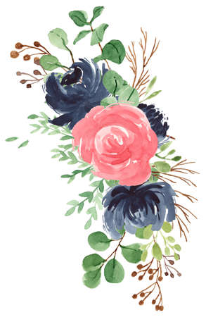 Floral Foliage Wreath, Floral Bouquet, Flower Ribbon, Sprig, Blossom, Rose, Greeneryの写真素材