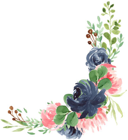 Floral Foliage Wreath, Floral Bouquet, Flower Ribbon, Sprig, Blossom, Rose, Greeneryの写真素材